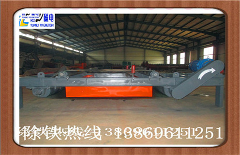 自卸式電磁除鐵器，福建超強(qiáng)干式自卸式電磁除鐵器_福建超強(qiáng)干式自卸式電磁除鐵器廠家配件_型號及工作視頻